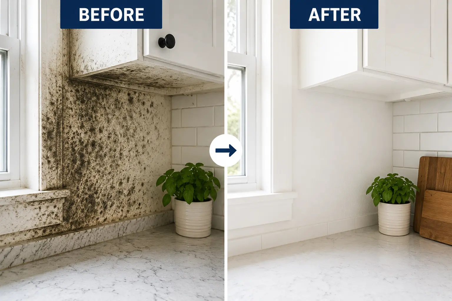 Wall before professional mold remediation treatment in a Corpus Christi home
